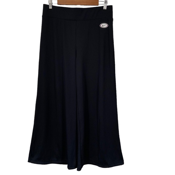 Nike Women's Sportswear Ribbed Wide Leg Pants‎ Size Large Black - Picture 3 of 12